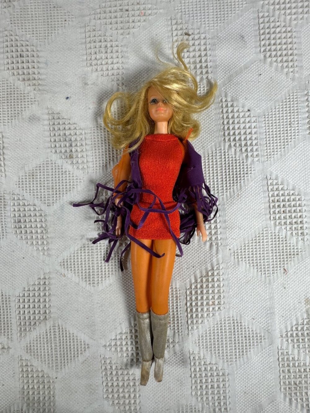 Vintage 1971 Live Action PJ Doll Friend of Barbie TNT Bendable Legs Fringe Lash
